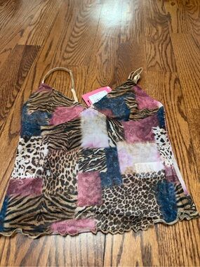 Edikted Mixed Animal Print Cami in Tan, Brown, Black, Pink